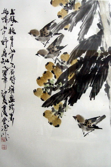 刘会德：小鸟与枇杷.jpg