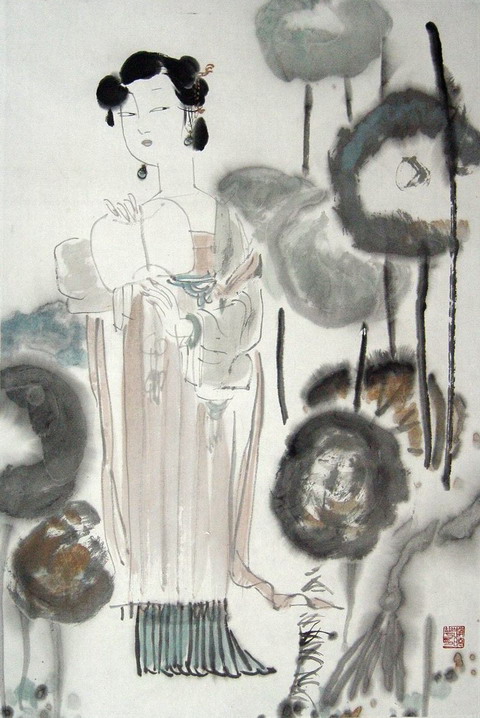 赵晓华作品：“仕女-3”68X45CM.JPG