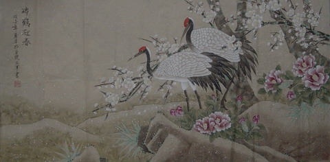 立军：“仙鹤延春”68X136.JPG