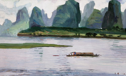 王霞： “漓江”1982年作45×73cm.jpg