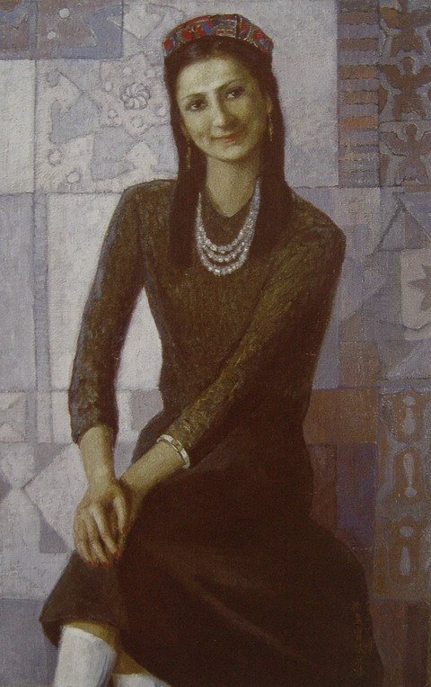 “艺术学院的维族女生”1986年108X70CM.JPG