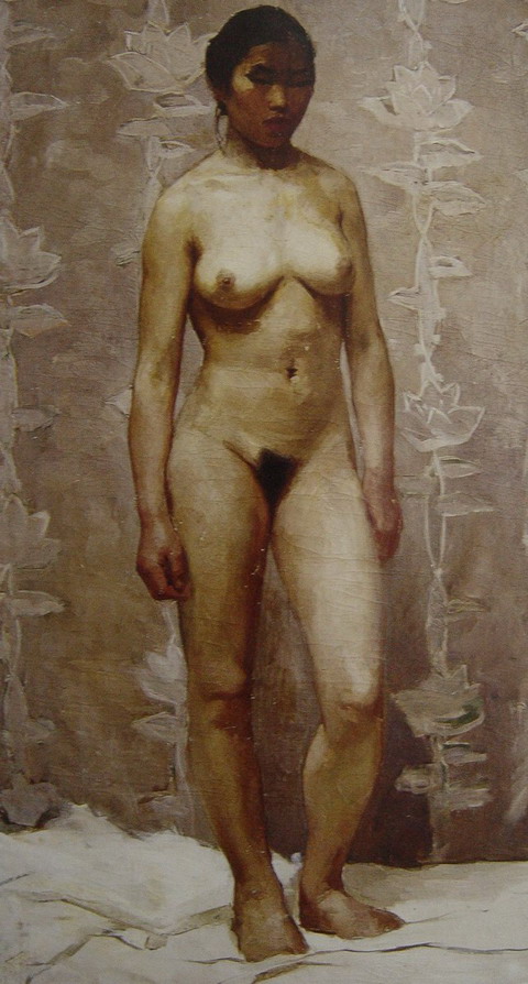 “站着的女裸体”1960年135X78CM.JPG