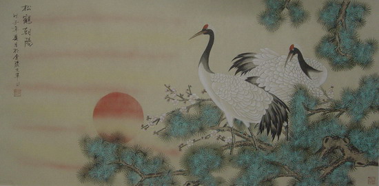立军：“松鹤朝阳”68X136.JPG