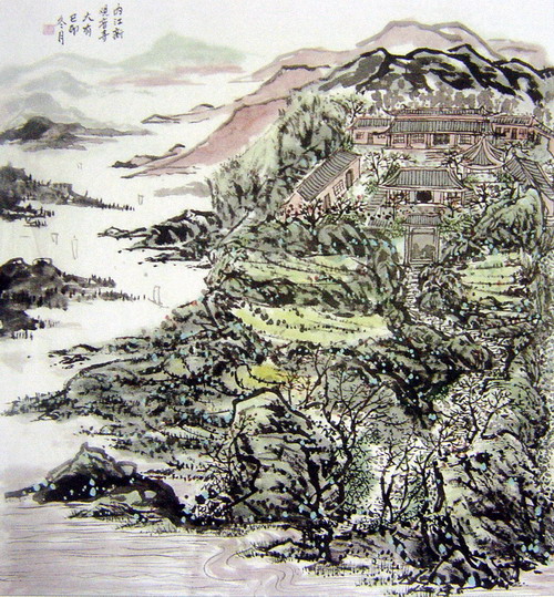 刘大有：“内江观音寺”50X60CM.JPG