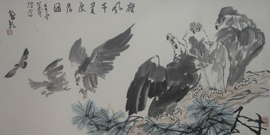 欧阳龙：雄风千里展宏图136X68.JPG