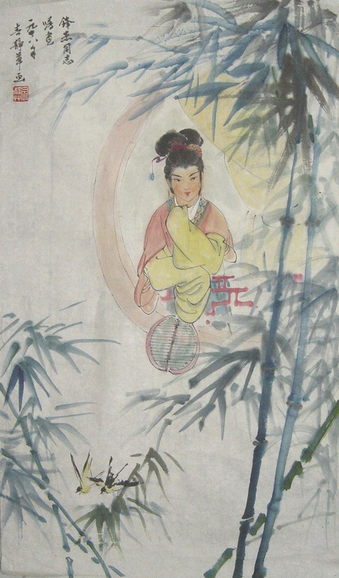 宗静草：“人物花鸟”70X40CM.JPG