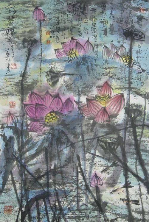 营华林：“彩荷飘香”68X44CM.JPG