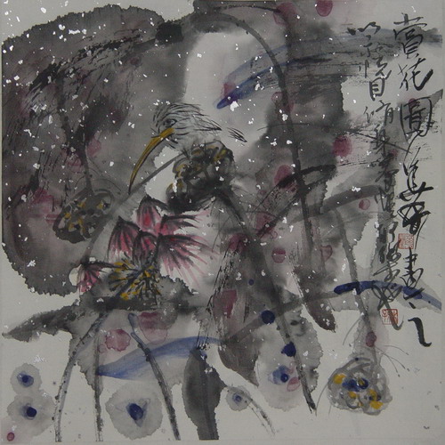 营华林：“花鸟小品-1”33X33CM.JPG