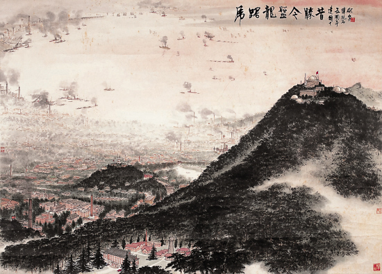 傅抱石 虎踞龙盘今胜昔 中国画 1964年.jpg