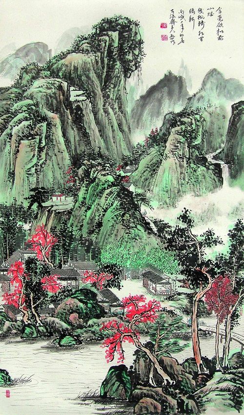 几树残红间绿新.jpg