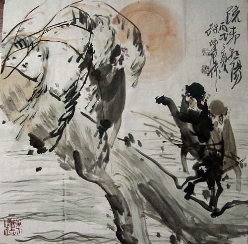 徐培晨：“疏柳朝阳”（1500）68X68CM.JPG