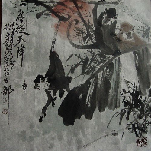徐培晨：“喜从天降”（80）68X68CM.JPG
