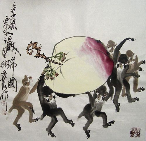 徐培晨：“金猴献瑞图”丙戌年68X68CM.JPG