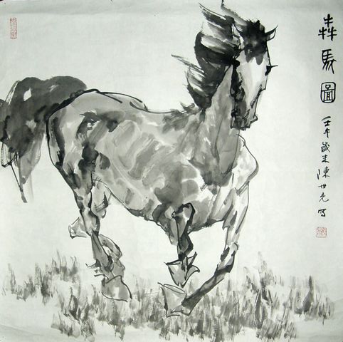 陈世光：“奔马图”68X68CM.JPG