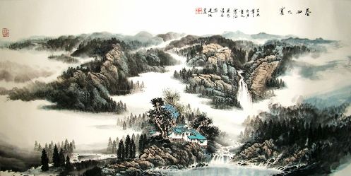 朱建强：“春雨九寨”68X138CM.jpg