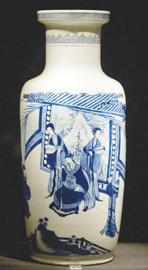 ⑦ 清康熙　　青花棒槌瓶.jpg