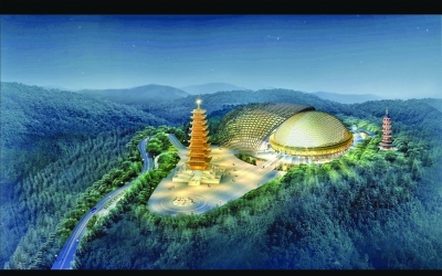 牛首山遗址公园夜景鸟瞰效果图。.jpg