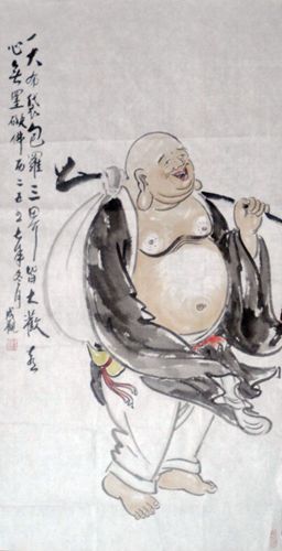 成观法师：“布袋和尚和尚”100X57CM.JPG