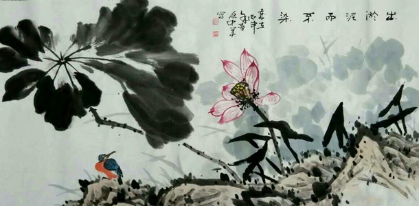 谢中美：“出污泥而不染1”136X68CM.jpg